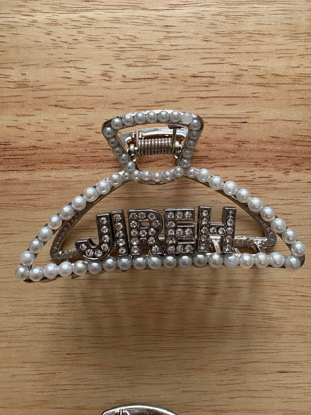 Adorned in Him Handcrafted Pearl & Gem Faith Claw Clip (Pre-Order)