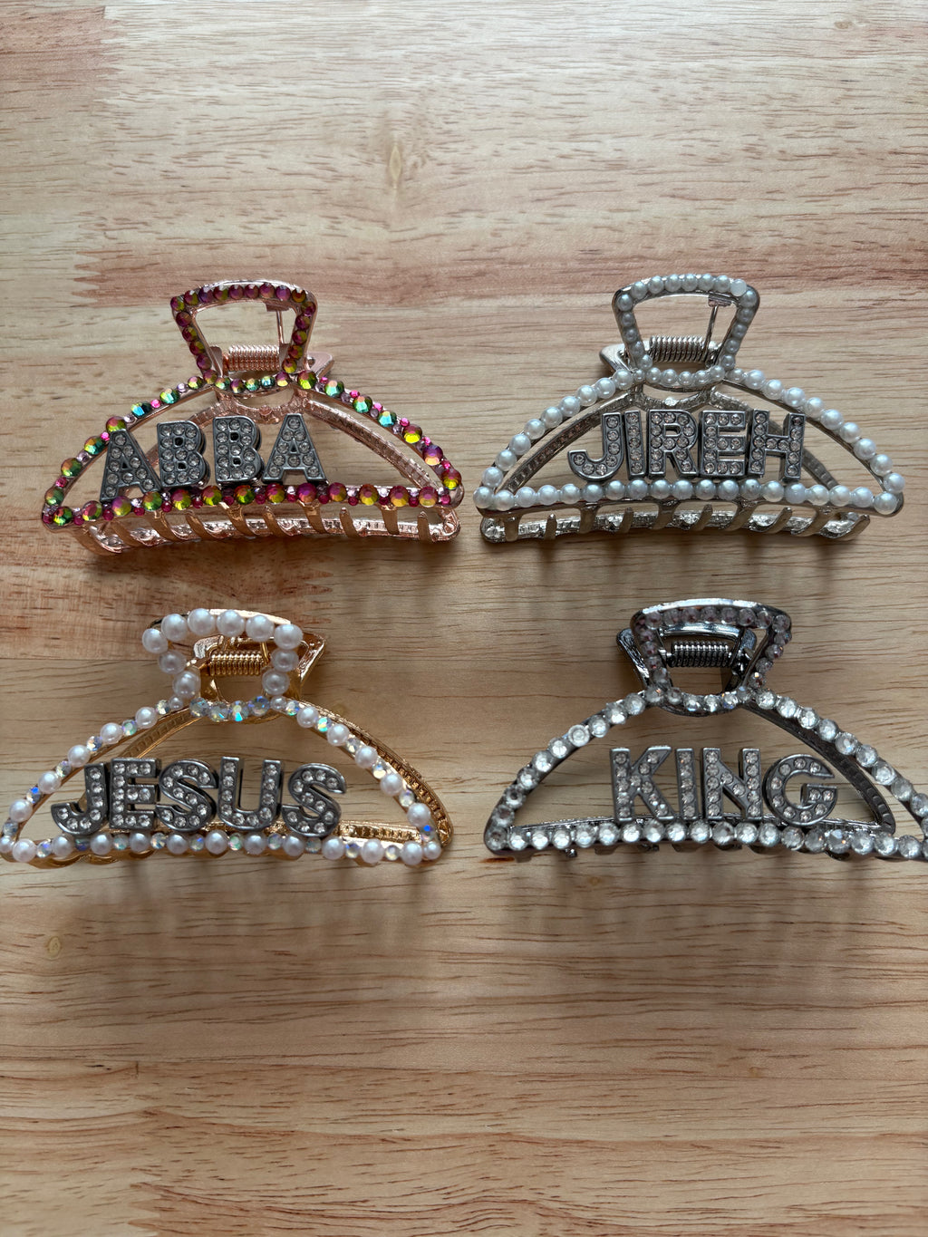 Adorned in Him Handcrafted Pearl & Gem Faith Claw Clip (Pre-Order)